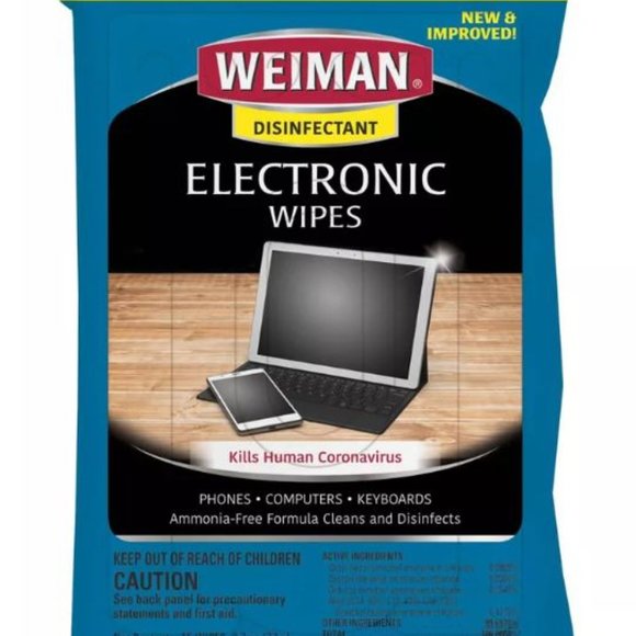 (20) 15ct Packs Weiman Disinfectant Electronic Wipes - Picture 1 of 2
